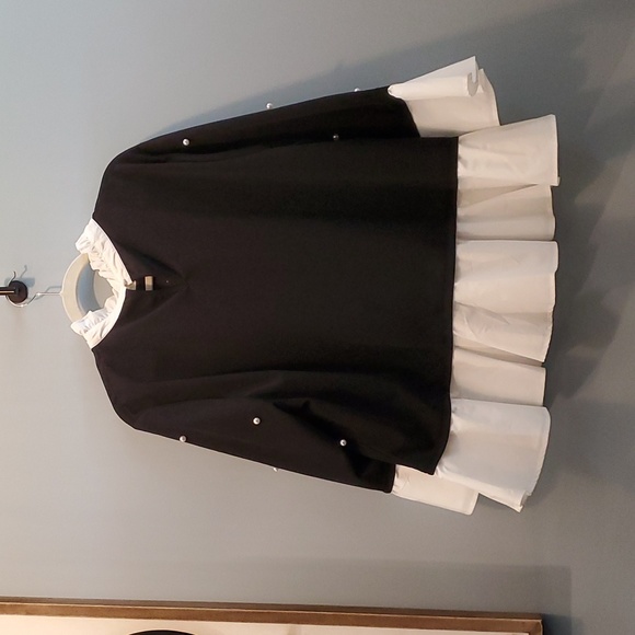 Pearl & Ruffle Detailed Blouse 1X - Picture 4 of 5